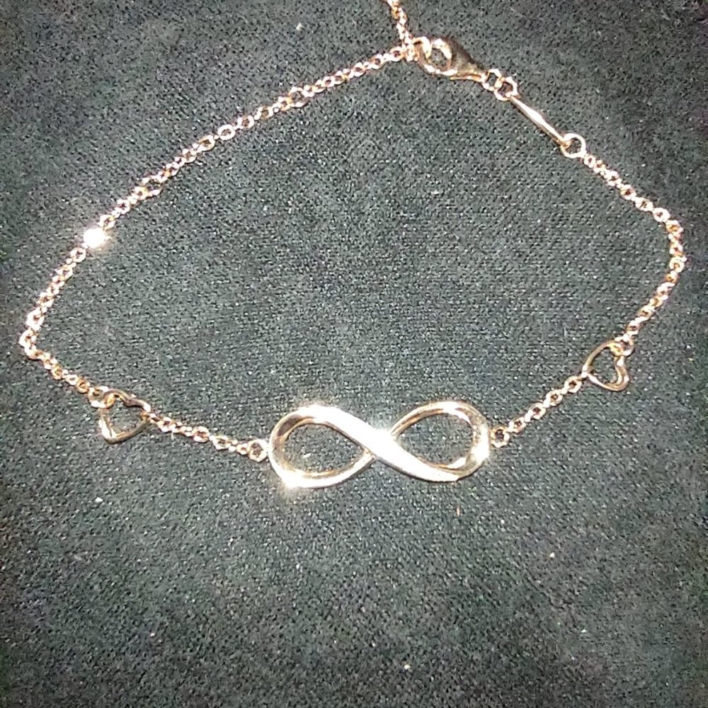 14k Rose Gold Plated CZ Sterling Infinity Bracelet